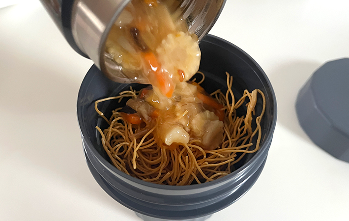 サーモス『ヌードルコンテナー そと麺』あんかけ皿うどん