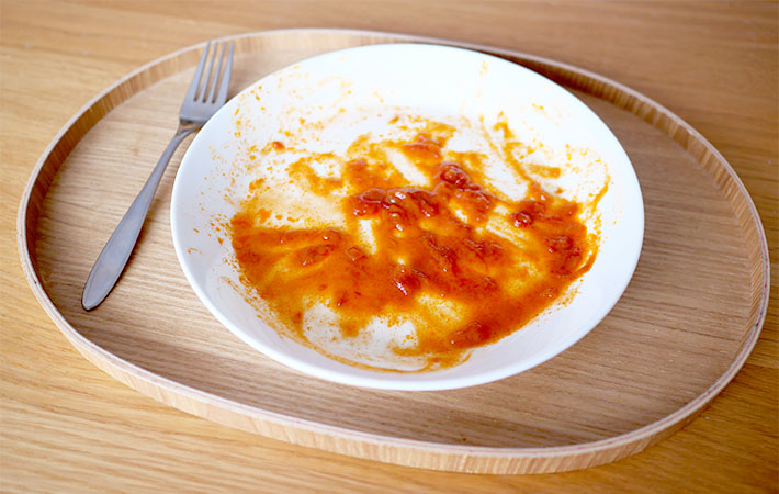 汚れた食器の画像
