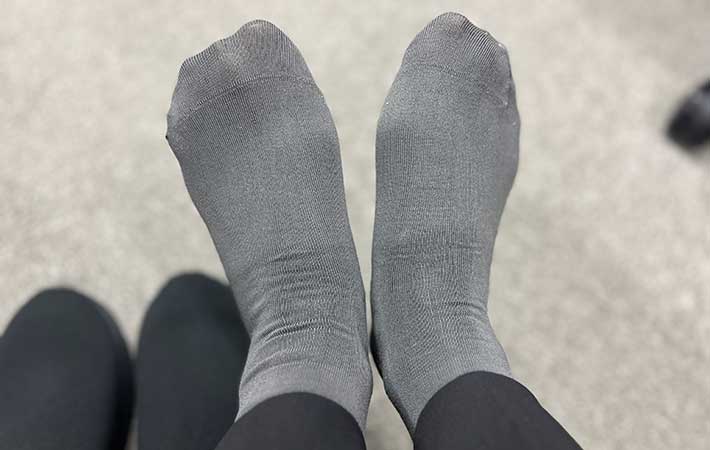 濡れていない靴下