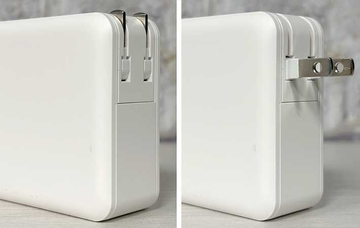 無印良品『モバイルバッテリー付充電器』折り畳み式プラグ