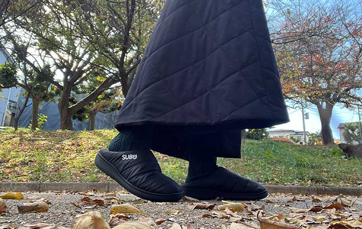 『SUBU』秋冬用サンダルを履いて散歩