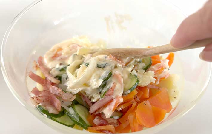 ハリオ『ガラスのレンジ蒸し器』でポテトサラダを作る