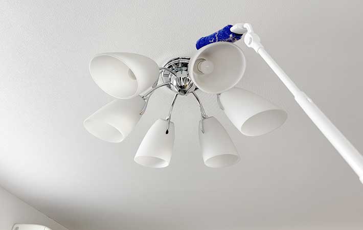 ランプシェードの上