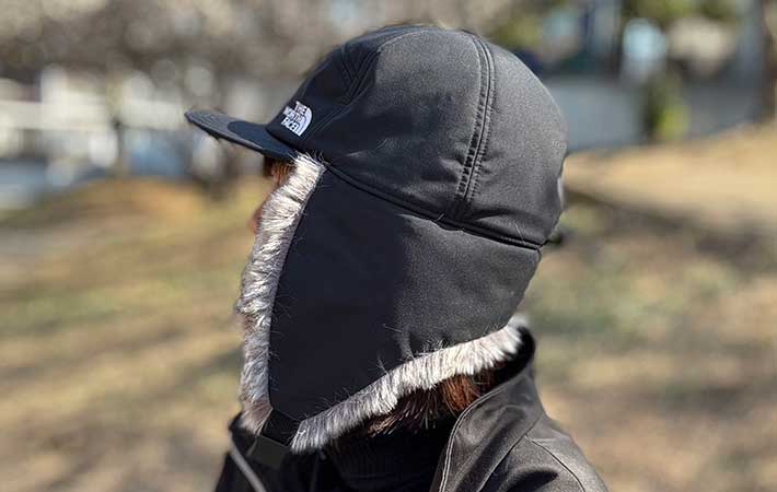 ノースフェイス『バッドランドキャップ』被った様子