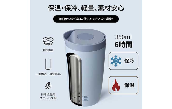 『Bottle Bottle』ワンタッチ開閉タンブラー構造説明