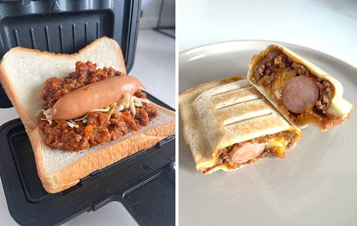 『レンジグリル ホットサンドメーカー』ミートソース