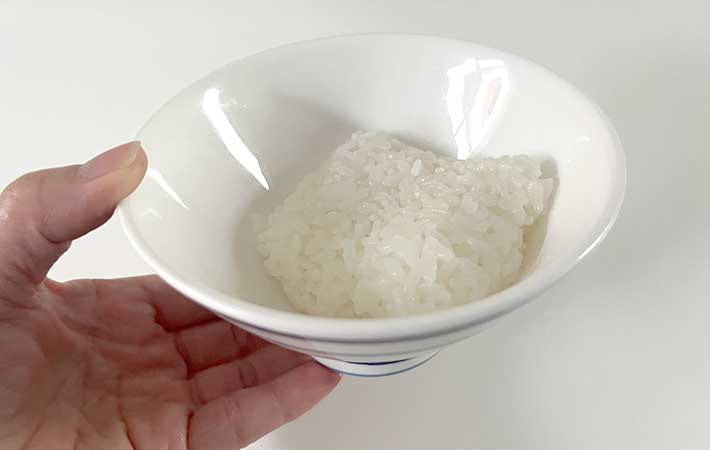 解凍した冷凍ラップごはん