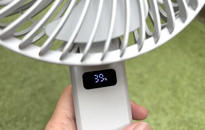 『ゴリラの扇風機』バッテリー残量表示